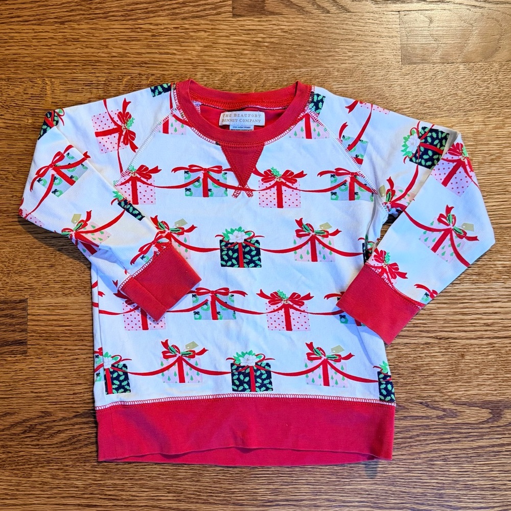 The Beaufort Bonnet Company Red and White Christmas Sweatshirt